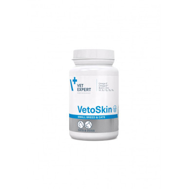 Vetoskin Vet Expert - Supliment Pentru Tratarea Afectiunilor Dermatologice Caini Si Pisici Talie Mica 60 Capsule